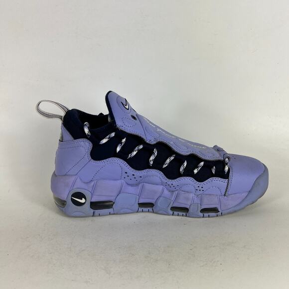 Nike Air More Money Sneakers Women's 6.5 Purple Black Leather Slip On A01749-400 - Picture 3 of 9